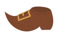 Vector flat funny brown leprechaunÃ¢â¬â¢s shoe with golden buckle. Cute St. PatrickÃ¢â¬â¢s Day illustration. National Irish holiday icon